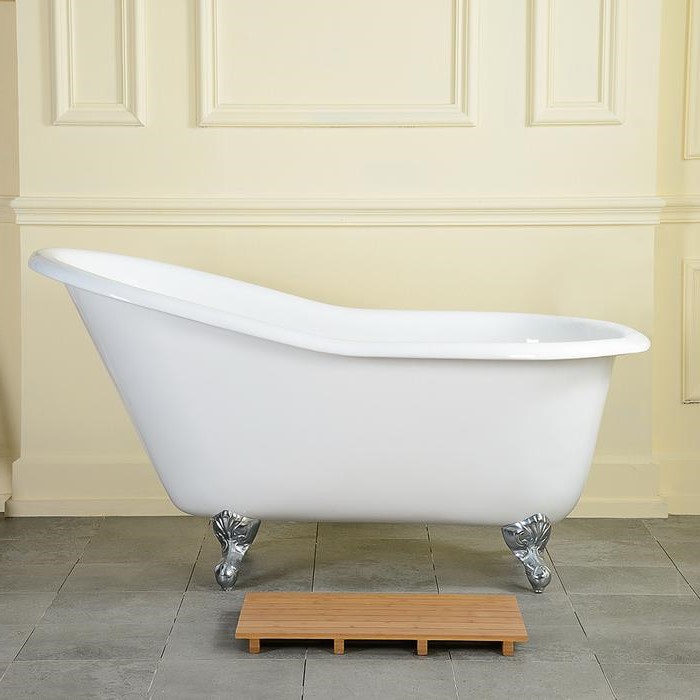 Slipper Bath Tub Shown with Chrome Feet