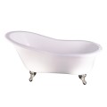 Slipper tub, Raised back, End Drain, Faucet Holes on Rim