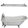 Deck Faucet with Hand Shower, Supplies, Shower Rod, Slipper Clawfoot Tub