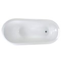 Top View, Oval Bath with End Drain, Flat Rim