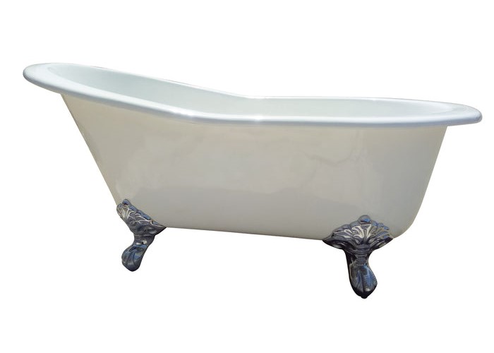 White Slipper Bath with Raised Backrest