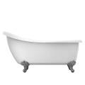 Slipper Bath with Raised Backrest and Imperial Feet