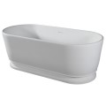 Oval Freestanding Tub with Modern Pedestal Base, Linear Overflow
