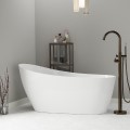Modern Freestanding Bath with a Raised Backres
