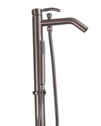 Angular Spout, Floor Mount Tub Faucet, Handshower