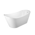 Modern Slipper Bath with a Raised Backrest & Slightly Raised at the Foot, Linear Drain
