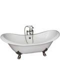 Double Slipper with Deck Mount Faucets, Hand Shower