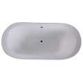 Top View, Oval Bath with Center Drain