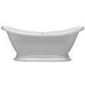 Free Standing Bath without Faucet Deck, Continuous Rolled Rim