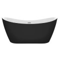 Modern Double Slipper Freestanding Bath, Matte Black Exterior