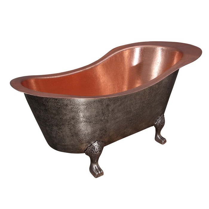 Copper Slipper Clawfoot Tub with Hammered Exterior Finish