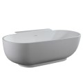 Freestanding Tub with Shelf, Recessed Base and Linear Overflow