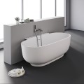 Freestanding Tub with Shelf, Recessed Base and Linear Overflow
