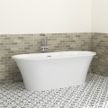 Modern Oval Freestanding Bath with Flat Rim