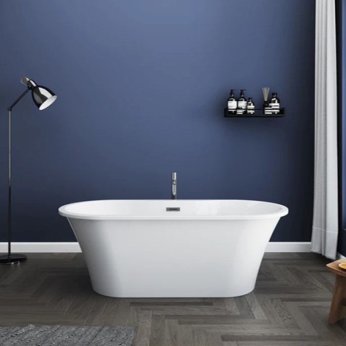 Modern Oval Freestanding Bath with Flat Rim