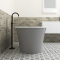 Light Grey Tub, End View, Tub Sides Curve Out, White Rim