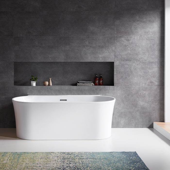 Oval Freestanding Tub, Angled Sides, Flat Rim