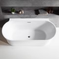 Oval Freestanding Tub, Angled Sides, Flat Rim, Faucet Deck