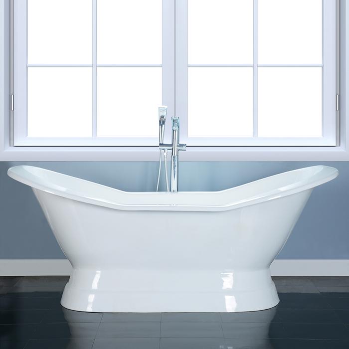 Double Slipper with Pedestal Base, Freestanding Tub Faucet