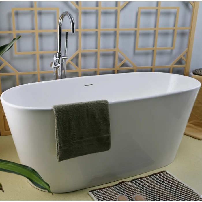 Contemporary Oval Bath with Angled Sides