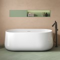 Oval Bath, Thin Flat Rim, in Glossy White