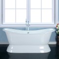 Double Slipper with Pedestal Base and Freestanding Tub Faucet