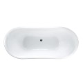 Top View, Oval Bath, Center-Side Drain