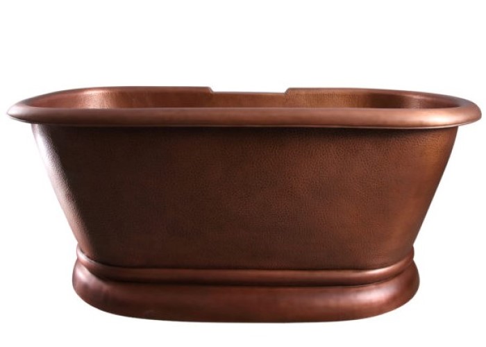 Copper Double Roll Top with Tap Deck & Pedestal Base