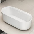 Matte White Freestanding Bath, Faucet Shelf