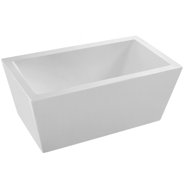 Modern Rectangle Bath with Wide Rim, Angled Sides