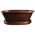 Hammered Antique Copper Double Roll Top with a Pedestal Base