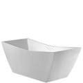 Modern Recangle Bathtub with Curved Sides, Raised Backrests