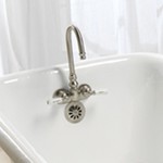 Gooseneck Spout, Porcelain Lever Handles