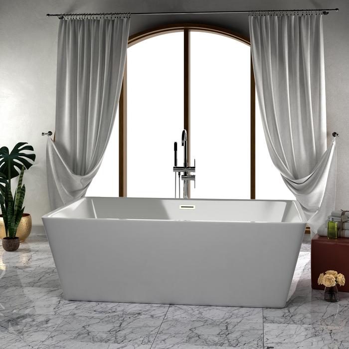 Modern Freestanding Bath Shown with a Freestanding Tub Filler