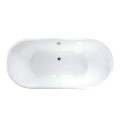 Top View, Oval Bath with Center-Side Drain