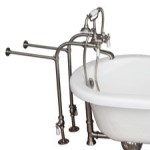 Wide Spout, Porcelain Lever Tub Filler with Hand Shower