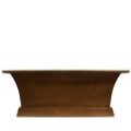 Rectangle Copper Tub with Pedestal Base, Flat Rim