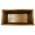 Top View, Center Drain, Hammered Copper Interior