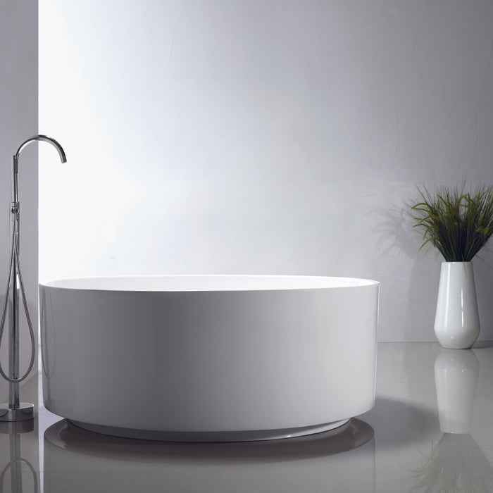 Round Bath, Thin Flat Rim, Recessed Base