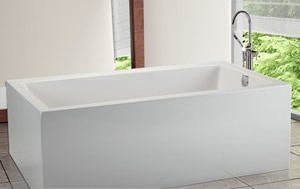 MTI Andrea Sculpted Finish Modern Freestanding Tub with Straight Sides