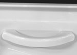 White Curved Handle on White Bath