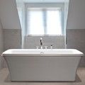 Rectangle Bath with Center Drain, Tap Deck