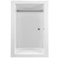 Wide Rectangle Tub, Center Side Drain, Modern Flat Rim
