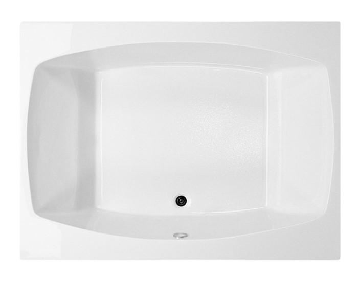 Rectangle Bath Tub with Oval Bathing Well and Center-Side Drain