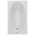 Rectangle Bath Tub with Oval Interior, End Drain