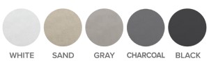 White, Sand, Grey, Charcoal & Black