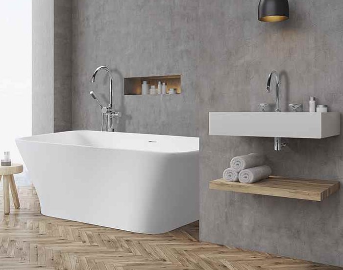 Rectangle Bath with Rounded Corners, Curving Sides