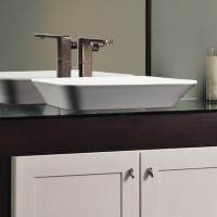 Rectangle Vessel Sink with Curving Sides Matching Addison Freestanding Bath