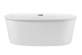 Oval Freestanding Bath with Angled Sides, Flat Overlapping Rim