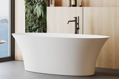 Adeline Oval Bath with Outward Curving Sides and Flat Rim